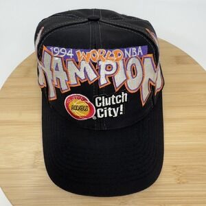 Vintage Houston Rockets Hat Cap Snap Back Mens Black NBA Basketball Logo 7 90s